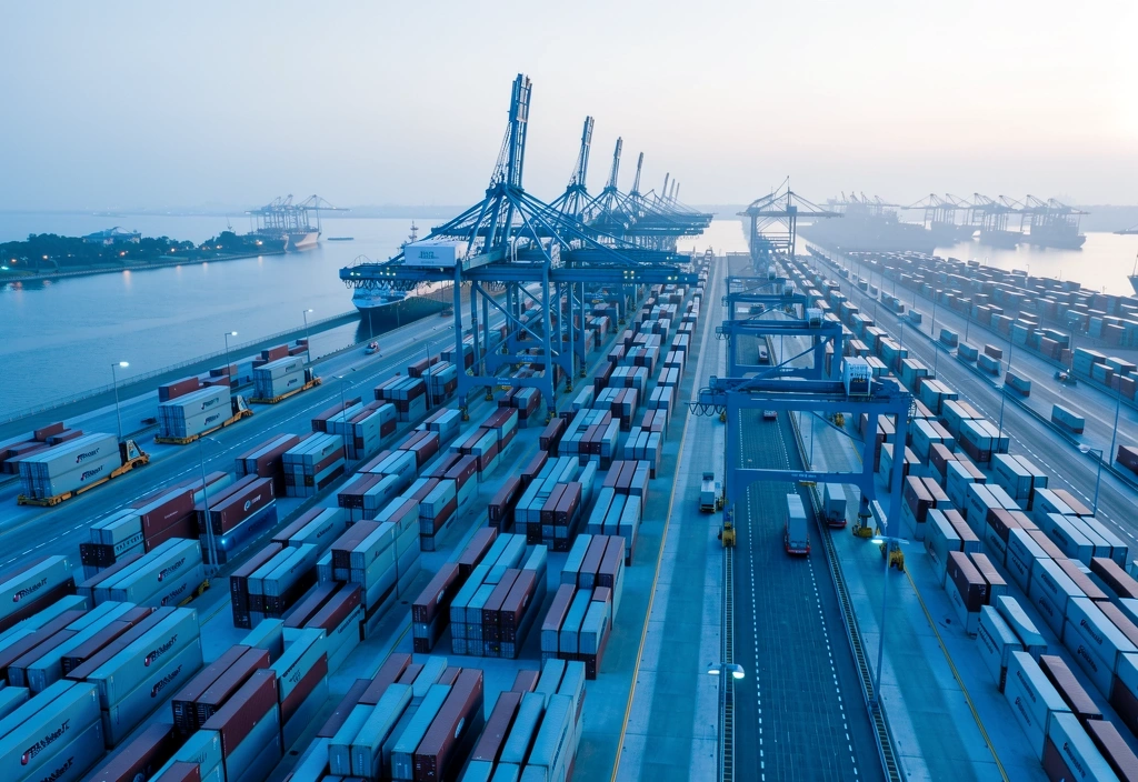 Regional logistics hub representing data points