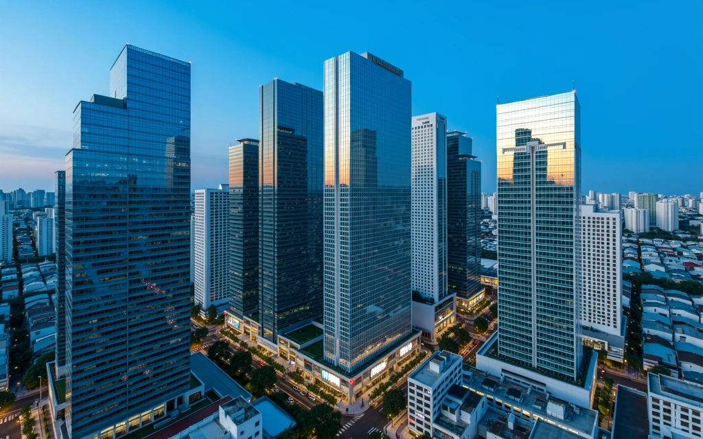 Financial district landscape